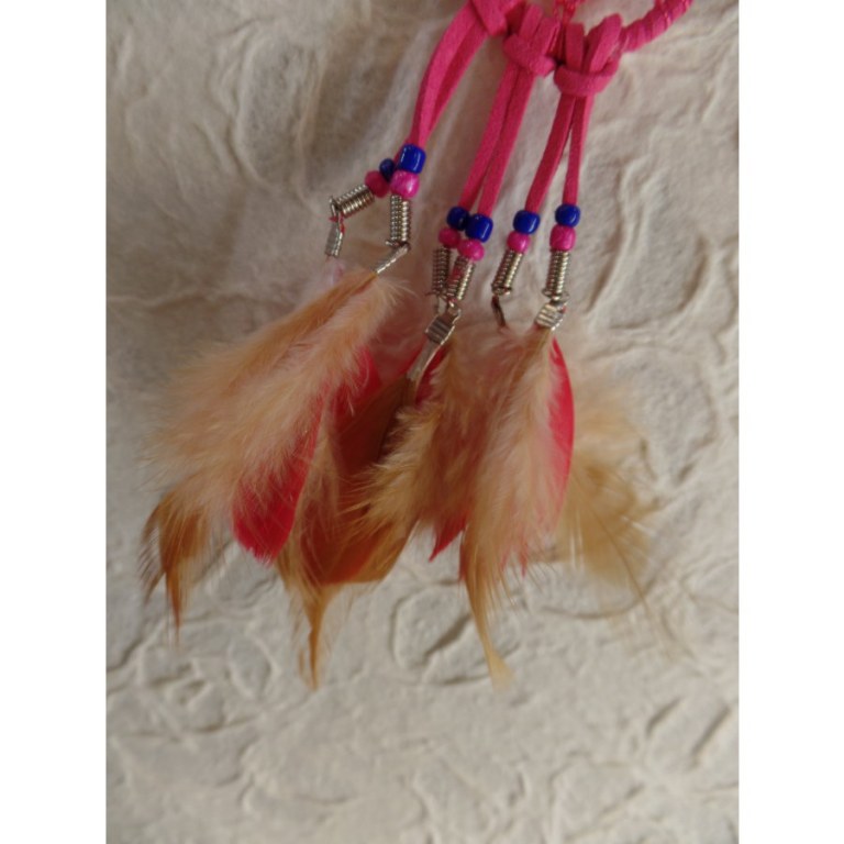 Boucles d'oreilles rose foncé dreamcatcher originality 