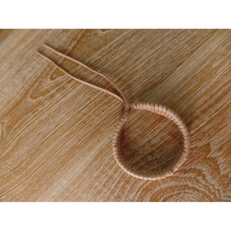 Bracelet cuir tressé 1 beige