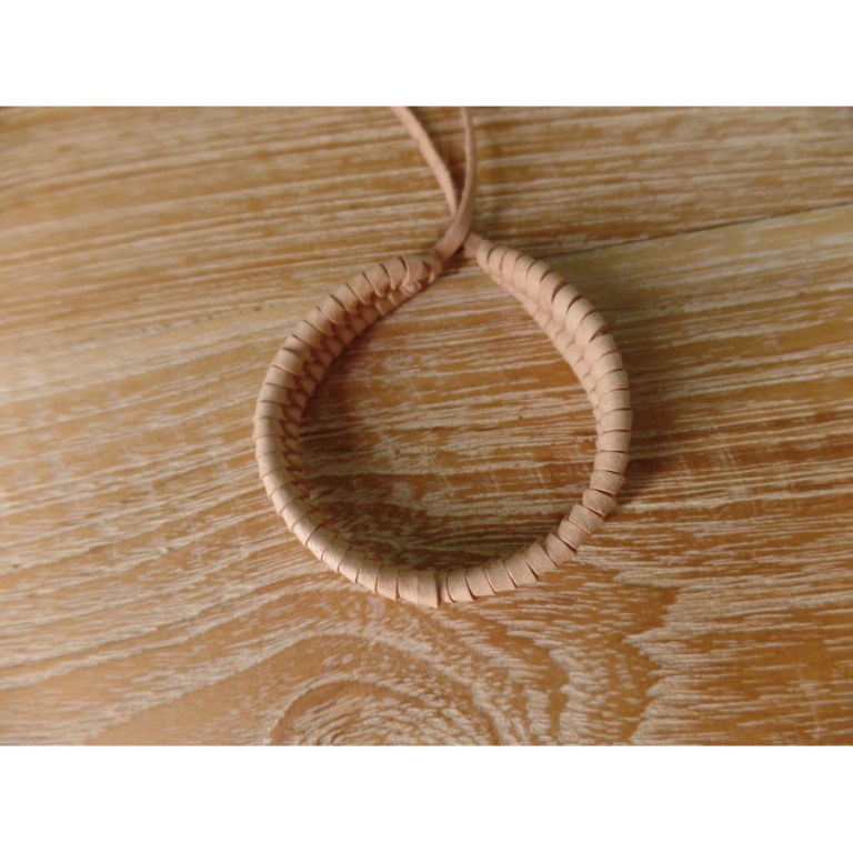 Bracelet cuir tressé 1 beige