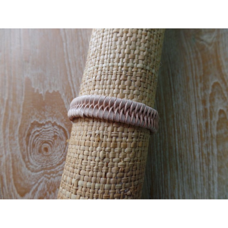 Bracelet cuir tressé 1 beige