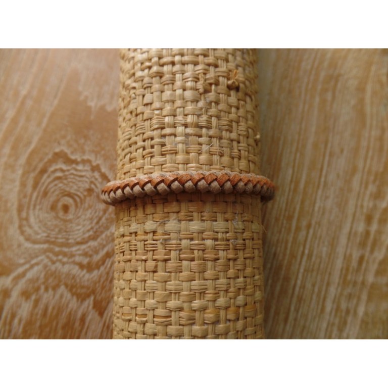 Bracelet rond cuir tressé beige