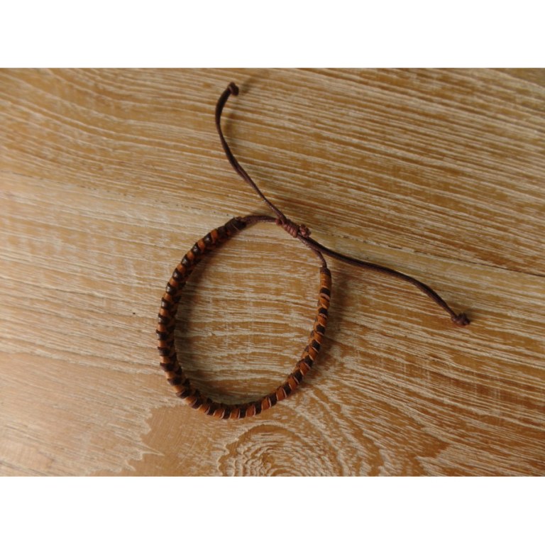 Bracelet cuir kecil marron/chamois