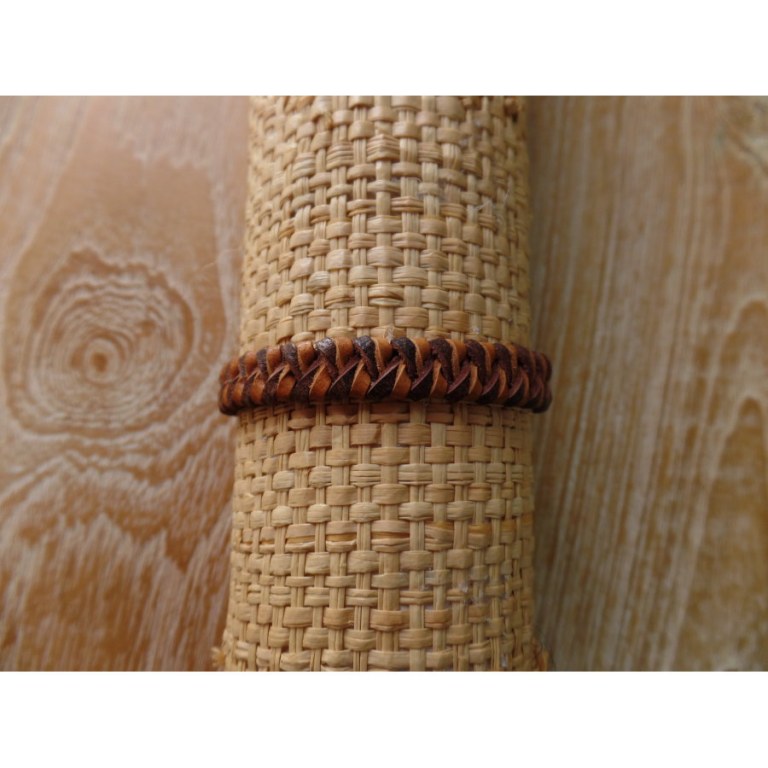 Bracelet cuir kecil marron/chamois