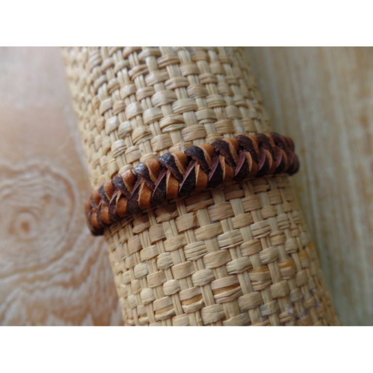 Bracelet cuir kecil marron/chamois