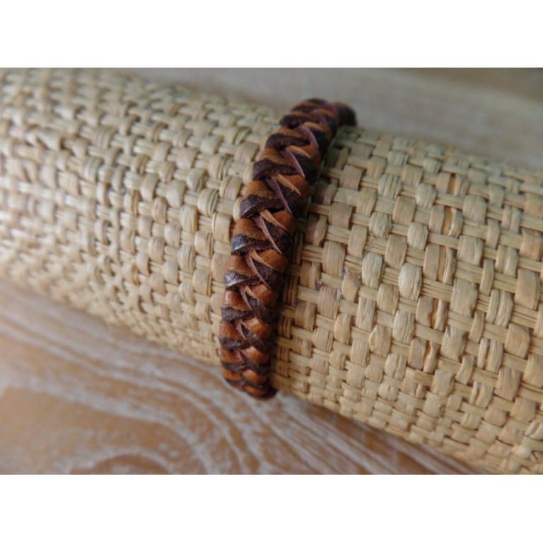 Bracelet cuir kecil marron/chamois