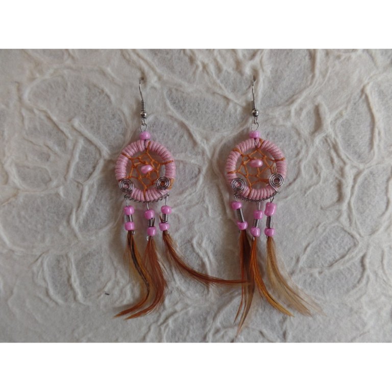 Pendants d'oreilles Kisux rose