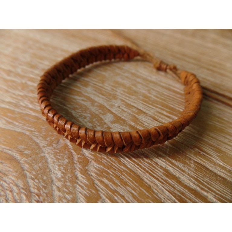 Bracelet cuir kecil marron clair