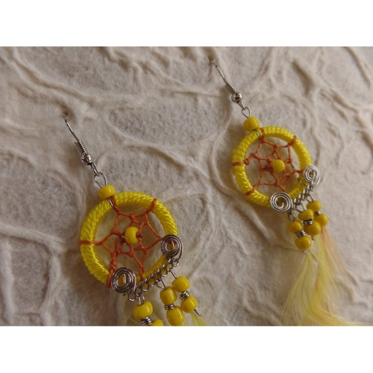 Pendants d'oreilles Kisux jaune