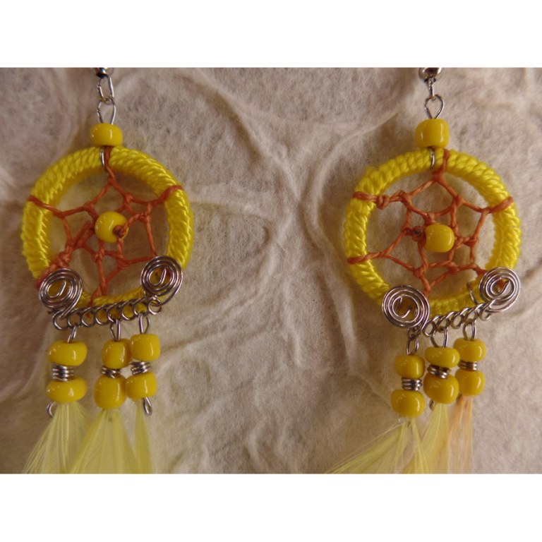 Pendants d'oreilles Kisux jaune