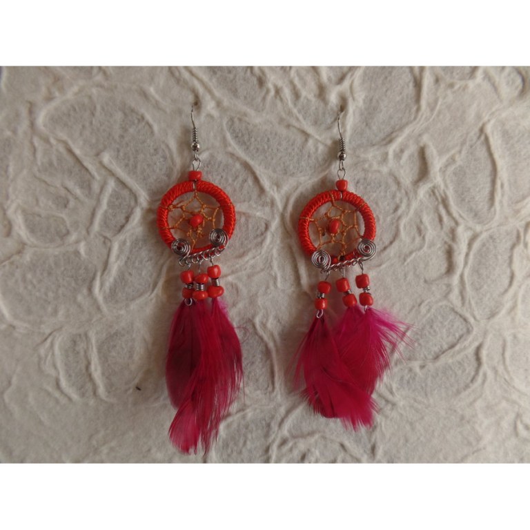 Pendants d'oreilles Kisux rouge