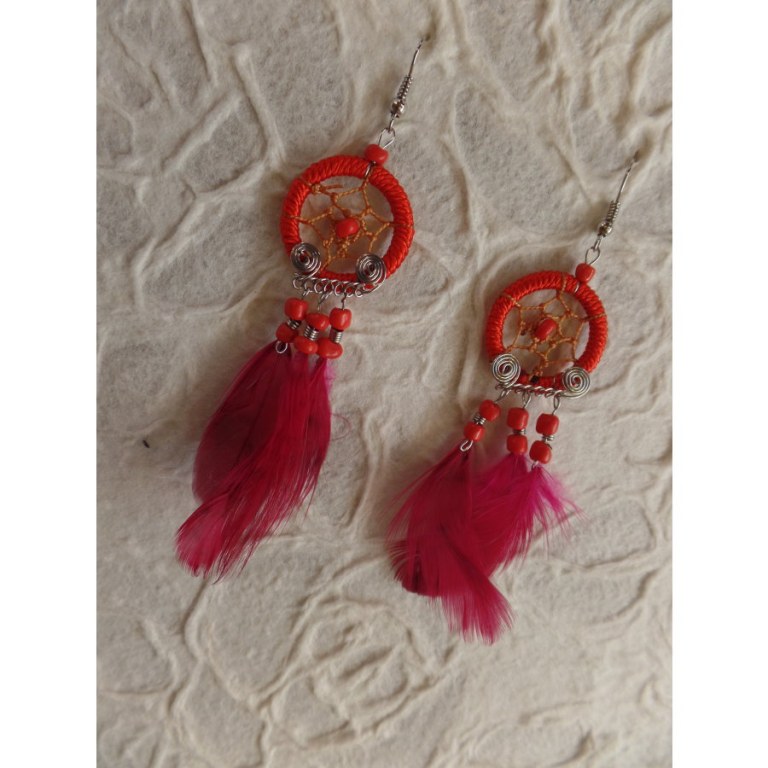 Pendants d'oreilles Kisux rouge