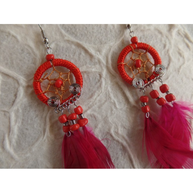 Pendants d'oreilles Kisux rouge