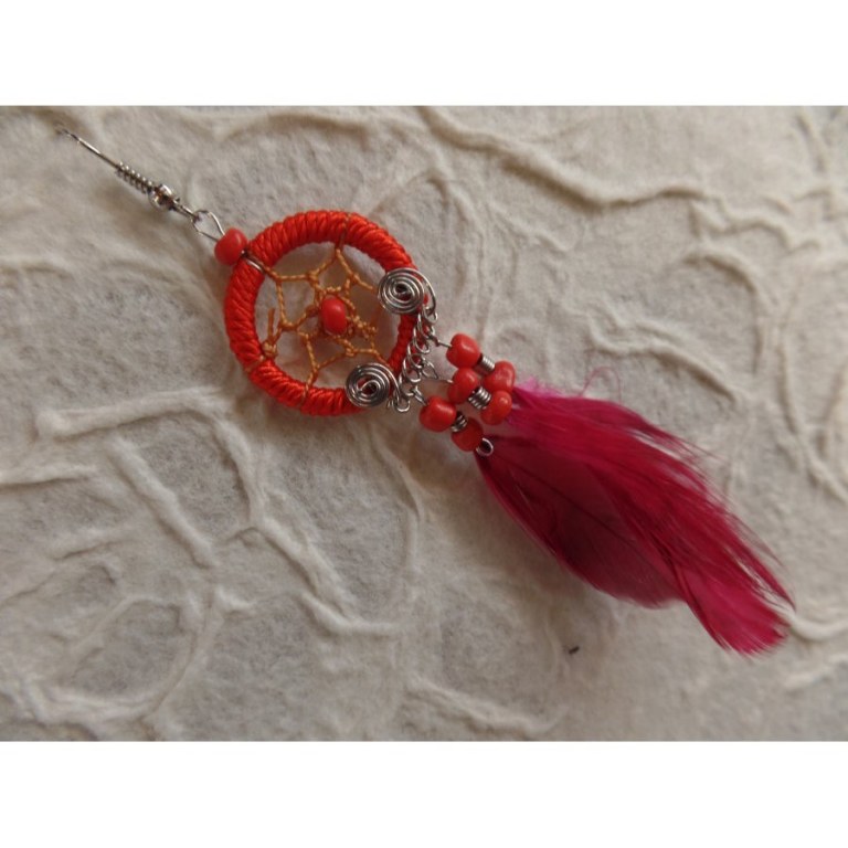 Pendants d'oreilles Kisux rouge