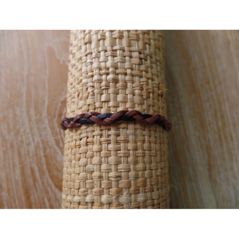 Bracelet cuir tressé Tyas 2 marron