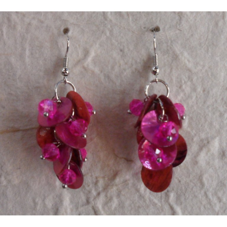 Pendants d'oreilles See rose foncé