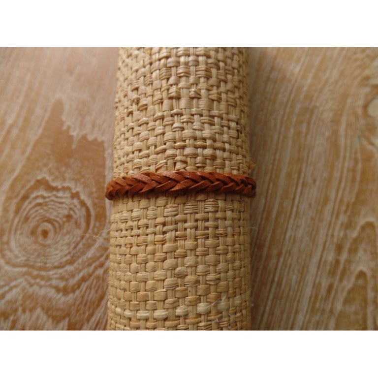 Bracelet cuir tressé Tyas chamois