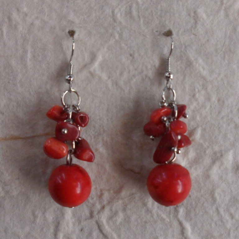 Pendants d'oreilles Samorn rouge