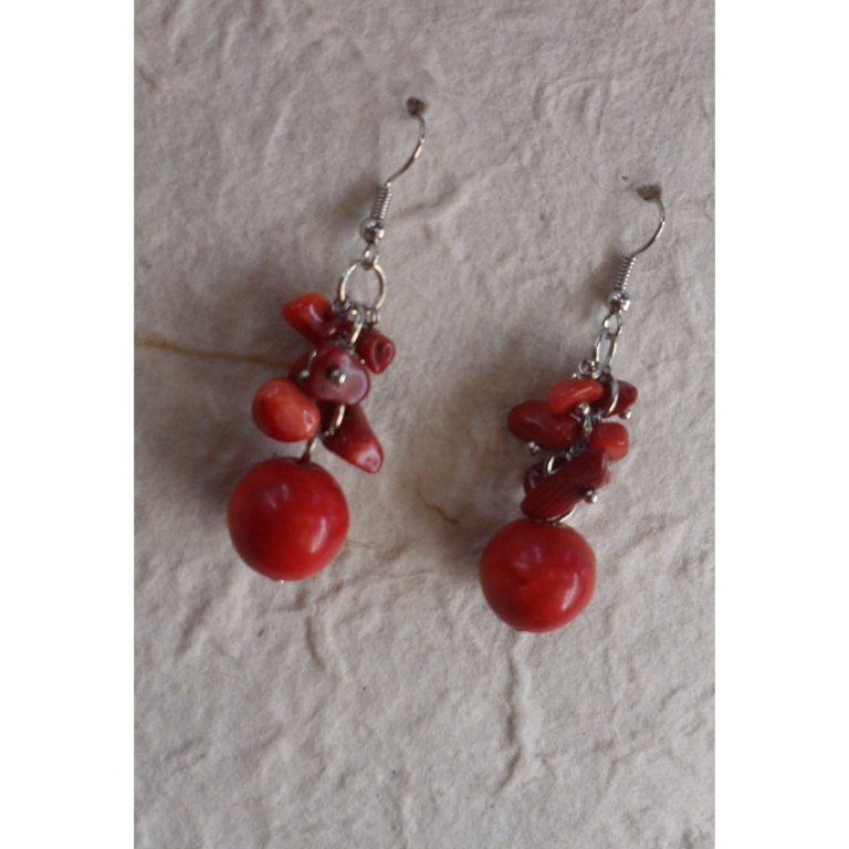 Pendants d'oreilles Samorn rouge