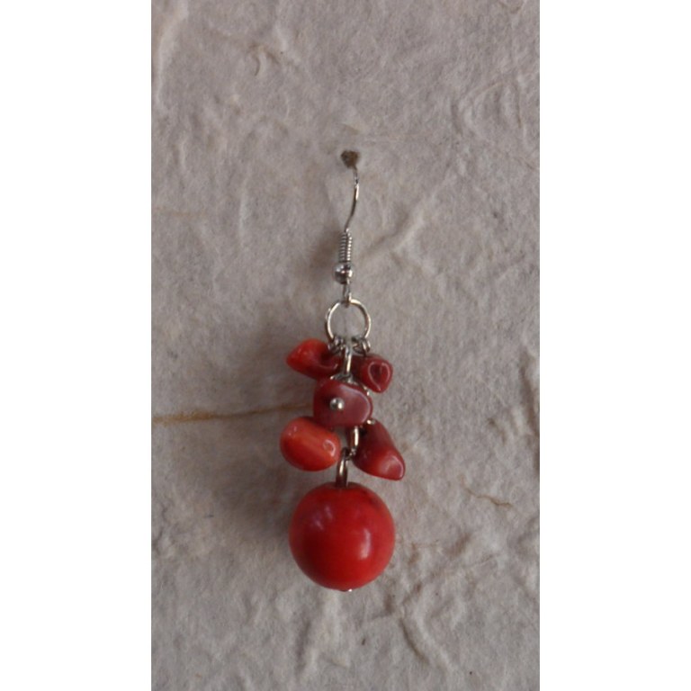 Pendants d'oreilles Samorn rouge