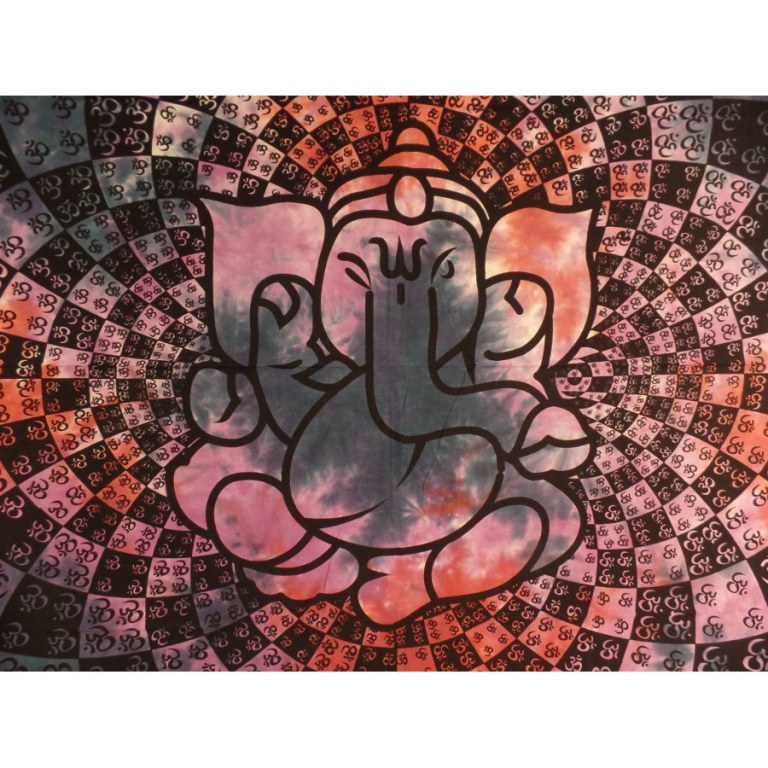 Tenture Ganesh lotus aum mauve