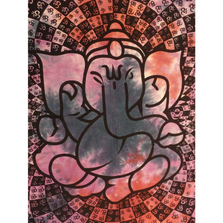 Tenture Ganesh lotus aum mauve