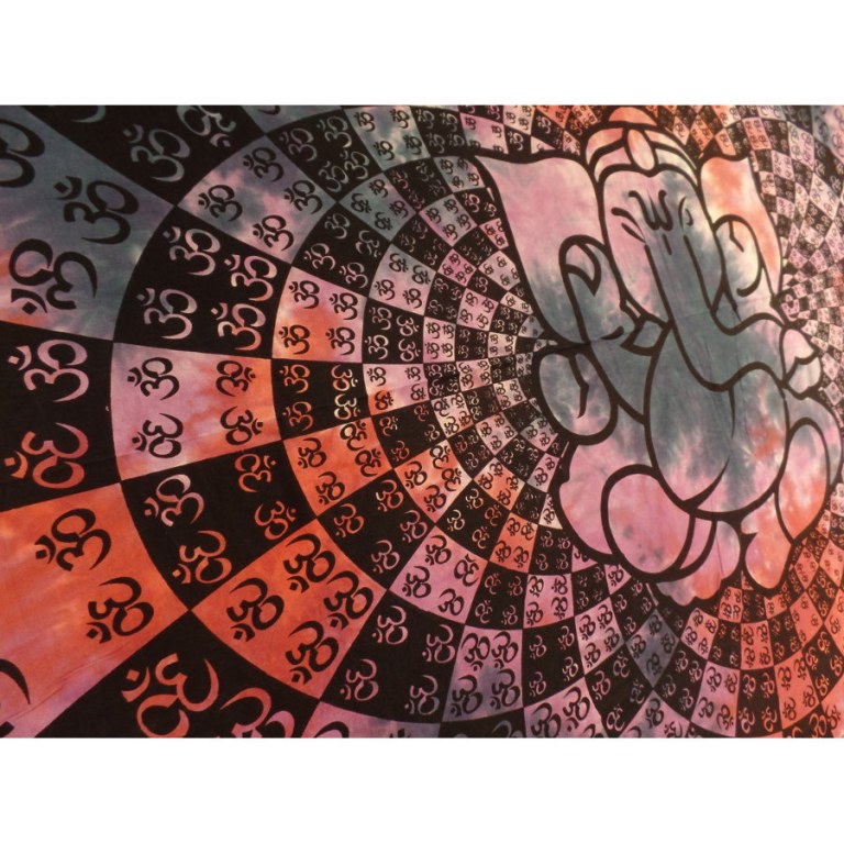 Tenture Ganesh lotus aum mauve