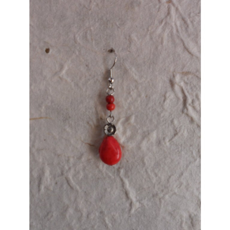 Pendants d'oreilles gouttelettes rouges Issara