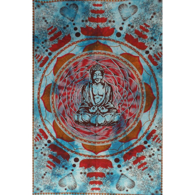 Petite tenture lotus Bouddha bleu