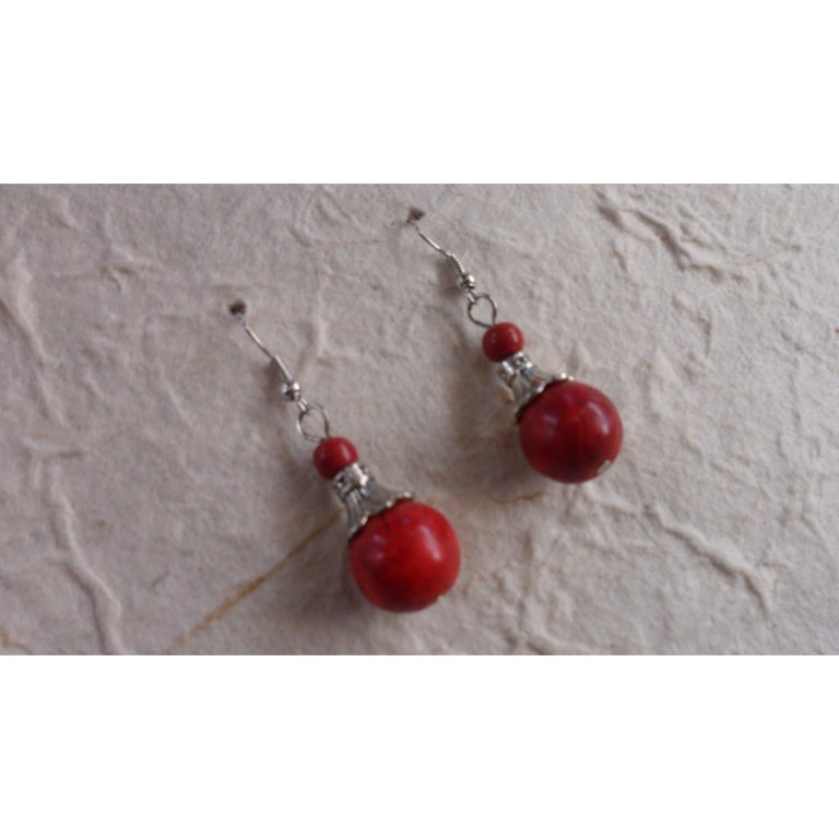 Pendants d'oreilles rouges Vipa