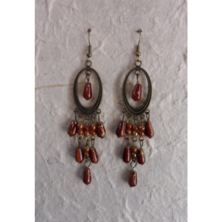 Pendants d'oreilles Tukata marron