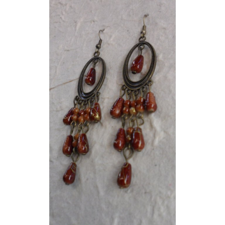 Pendants d'oreilles Tukata marron