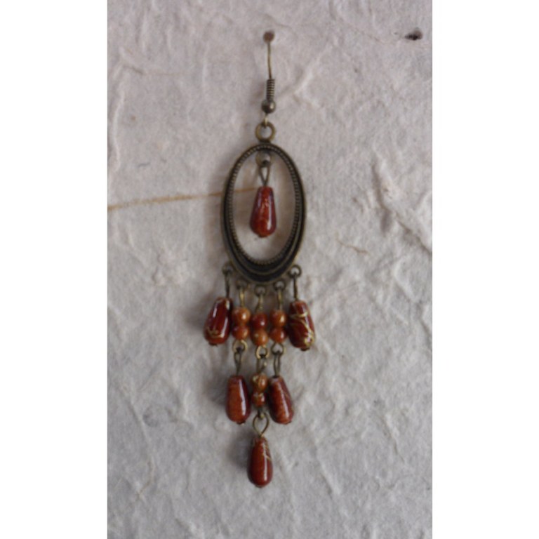 Pendants d'oreilles Tukata marron