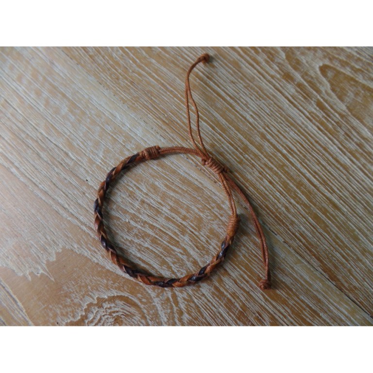 Bracelet rond akhir bicolore marron