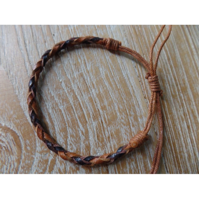 Bracelet rond akhir bicolore marron