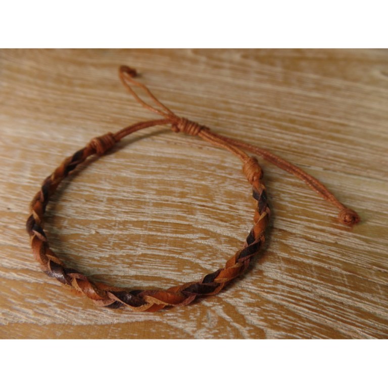 Bracelet rond akhir bicolore marron