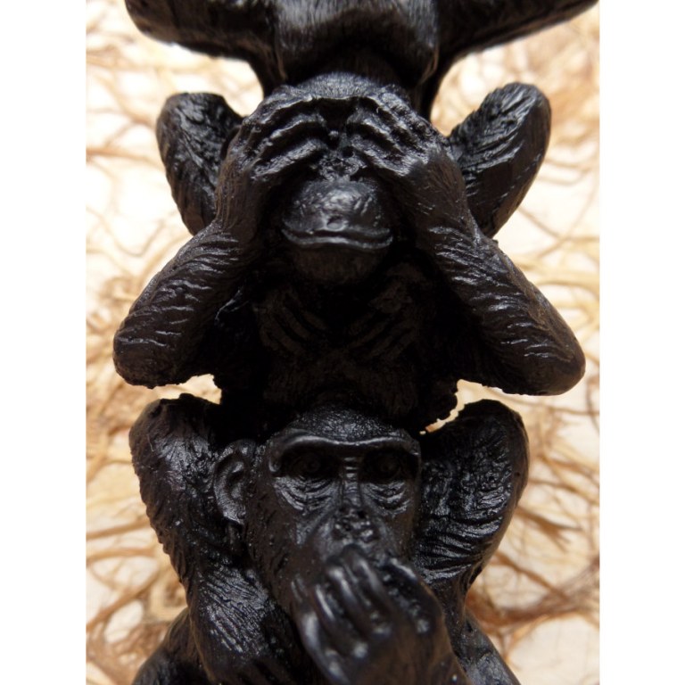 Les 3 singes de la sagesse noirs