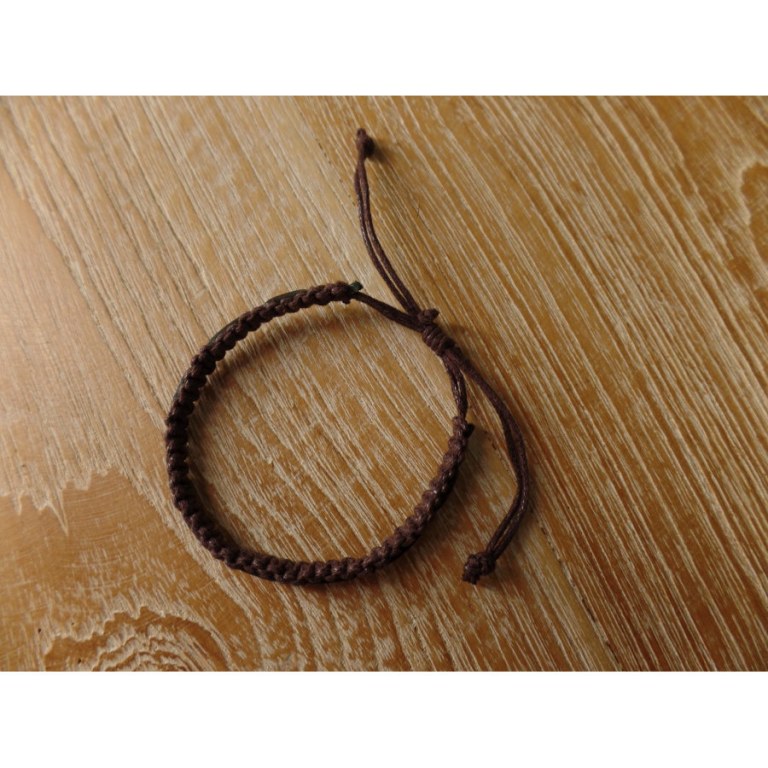 Bracelet macra Endang marron cuir noir