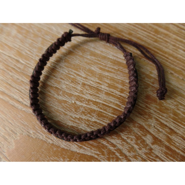 Bracelet macra Endang marron cuir noir