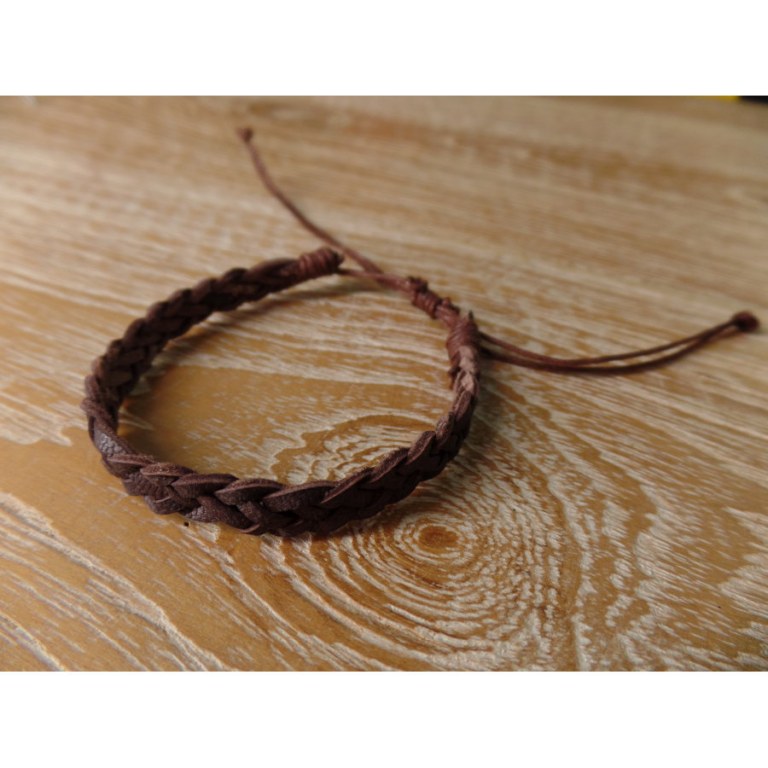 Bracelet natté Rahmat chocolat