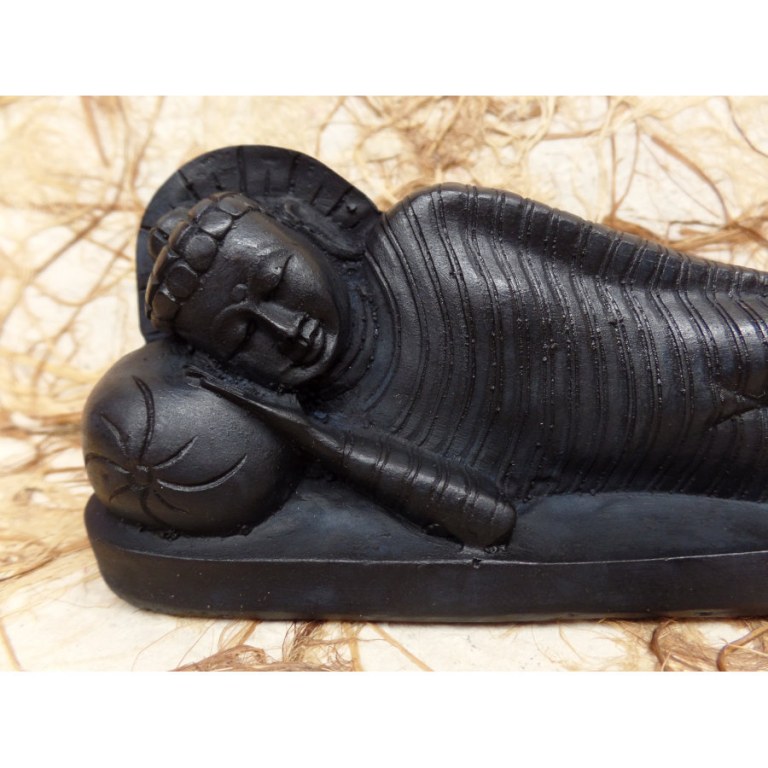 Bouddha parinirvana en résine noire