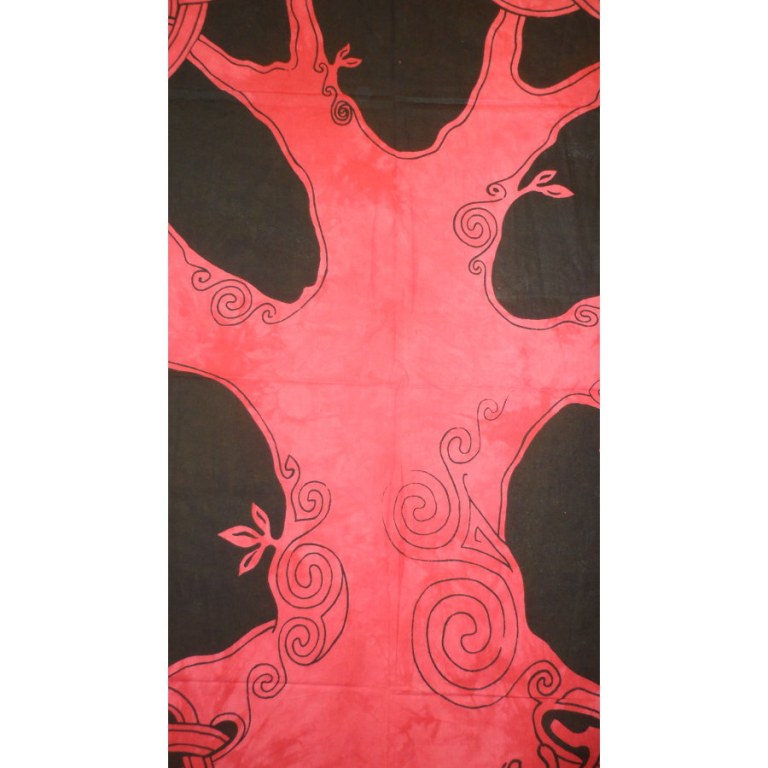 Tenture maxi arbre de vie celte rouge/noir