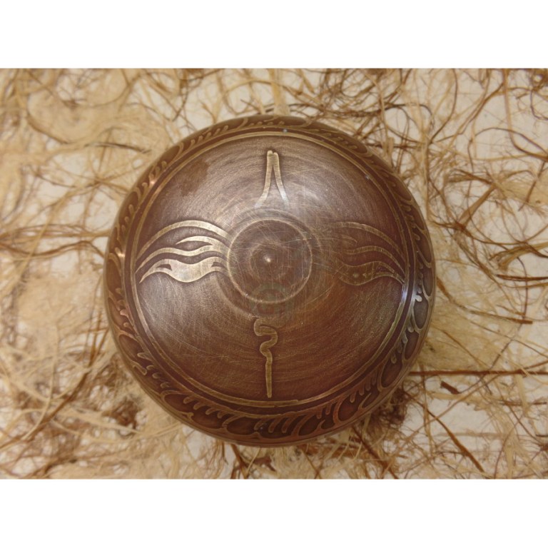 Bol chantant gravé double dorjé/Bouddha eyes