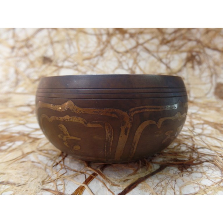 Bol tibétain gravé Bouddha