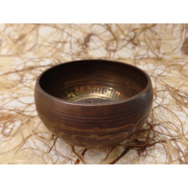 Bol tibétain gravé Bouddha