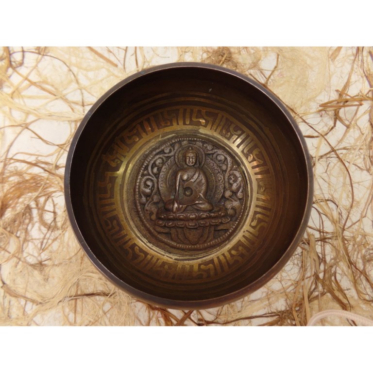 Bol tibétain gravé Bouddha