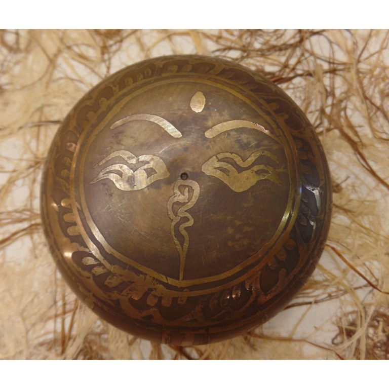 Bol tibétain gravé Bouddha