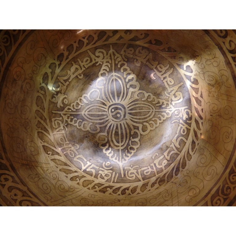 Bol tibétain gravé Aum/yin yang