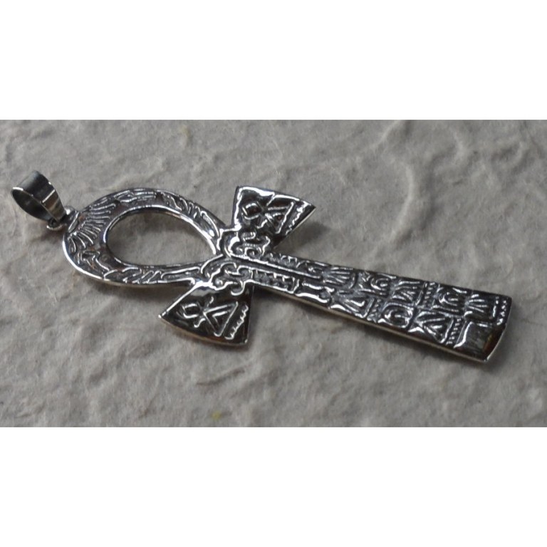 Grand pendentif argent croix de vie égyptienne