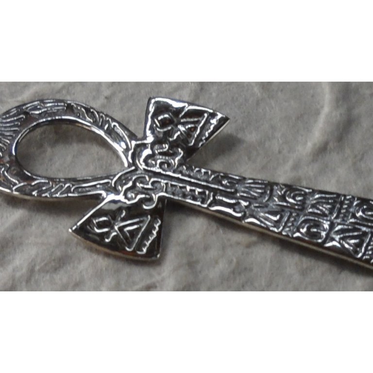 Grand pendentif argent croix de vie égyptienne