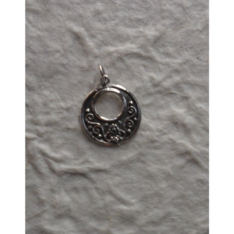 Pendentif argent fleurs